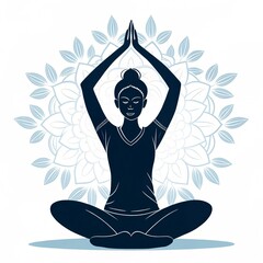 Meditative Movement Icon Silhouette Vector Design with White Background