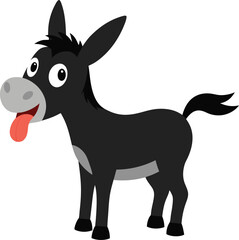 Funny Donkey sticking out tongue cartoon vector
