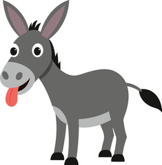Funny Donkey sticking out tongue cartoon vector