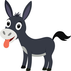 Funny Donkey sticking out tongue cartoon vector