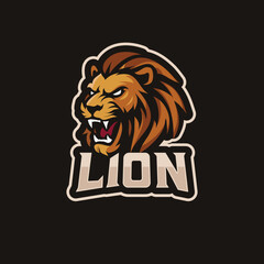 Roaring Lion Head Vector Mascot Design for Sports and Esports Team Logo