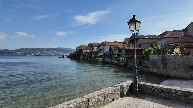 Combarro, a picturesque coastal village in galicia, spain, showcasing traditional horreos