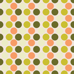 Vector seamless background with circles in pastel colors
