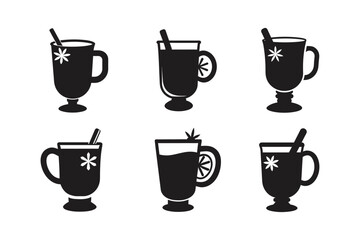 mulled wine cider mug vector art silhouette