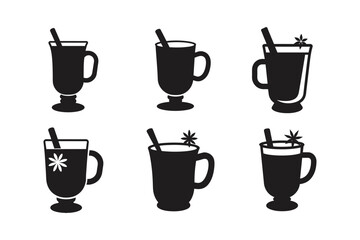 mulled wine cider mug vector art silhouette