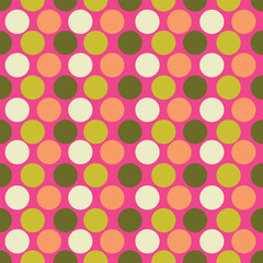 Vector seamless background with circles in pastel colors