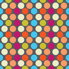Vector seamless background with circles in pastel colors