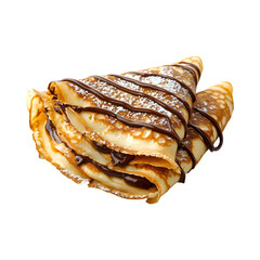 Sweet Crepes with Nutella Isolated on Transparent Background