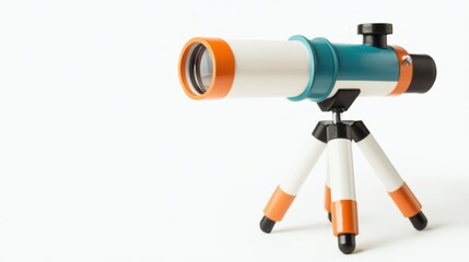 Colorful Toy Telescope on a Tripod for Educational Purposes