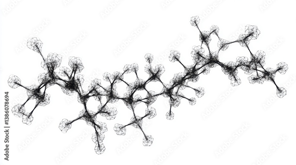 Poster abstract molecular structure design on white background for science and technology presentations