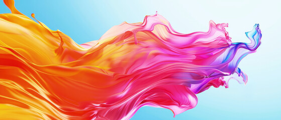 Luminous Colors Blending in Swirling Liquid Motion, Abstract Pattern and Vibrant Fusion Art