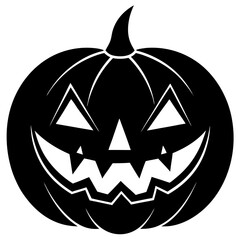 High-quality pumpkin face silhouette vector for spooky Halloween projects and designs.