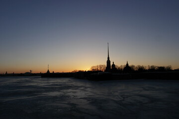 Naklejka premium winter city