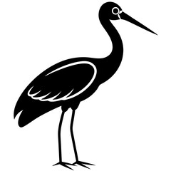 Animal Stork silhouette vector illustrator 