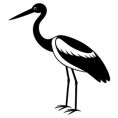 Animal Stork silhouette vector illustrator 