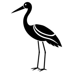 Fototapeta premium Animal Stork silhouette vector illustrator 