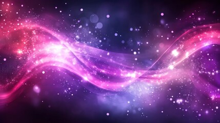 Obraz premium Abstract Purple Light Streaks with Glittering Stars and Space Background