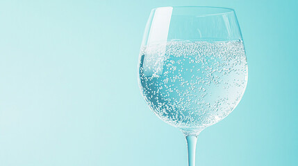 Glass of clear water with subtle condensation on a p