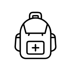 emergency backpack icon outline design minimalist  