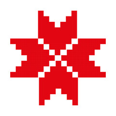 Early slavic symbol of star and human. Pagan traditions, universe, spark, spirit, consciousness. Traditional red and white colors.