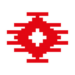Early slavic symbol of thunderer. Pagan traditions, power, roar, energy, noise, flash, strength, myth. Traditional red and white colors.