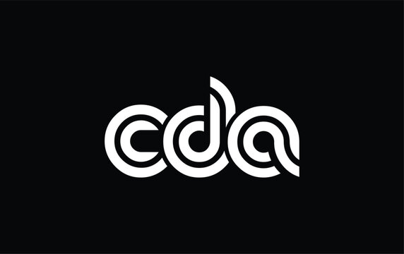 CDA Creative Unique Modern Letter Logo Design. Stylized logo featuring a unique letter design, presenting abstract minimalist aesthetics and modern appeal.
