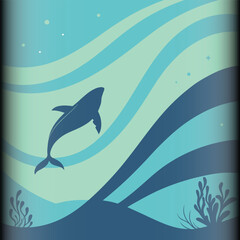 Whale Leaping in a Luminous Ocean