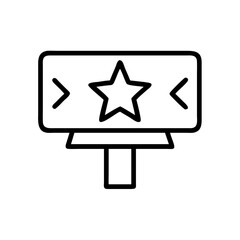 Obraz premium Icon of Honor Board with Star and Arrows in Minimalist Style 