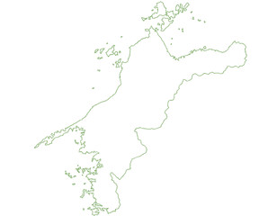 愛媛県 地図 白 イラスト
