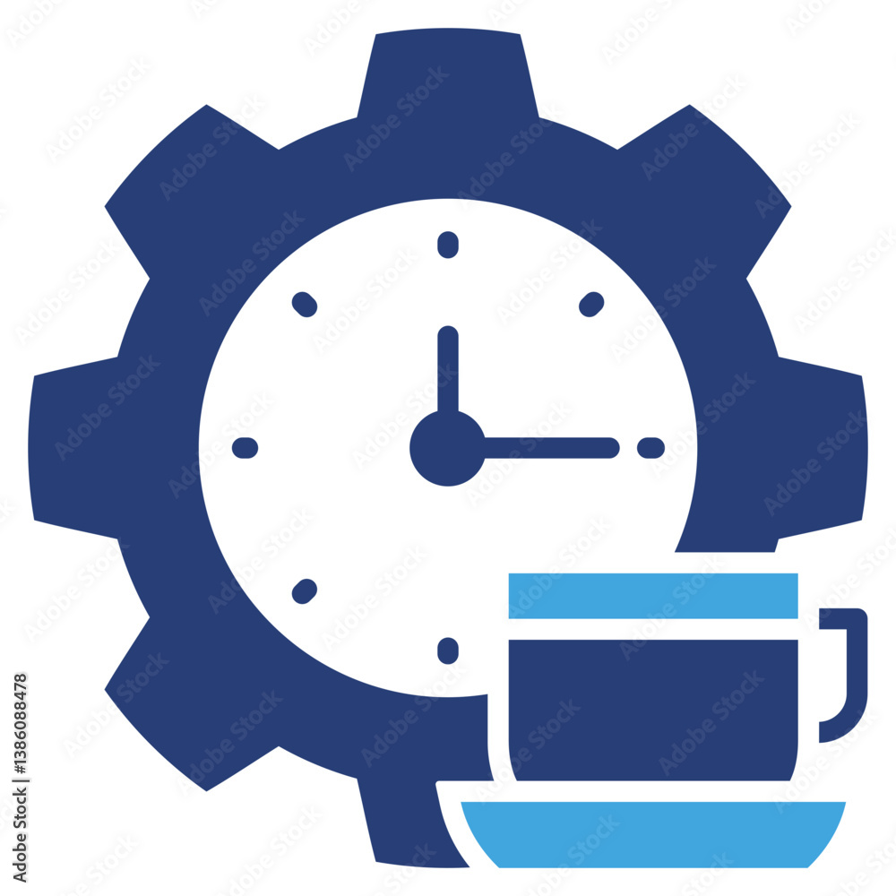 Poster break time two color icon