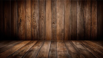 rustic wooden room interior dark wood floor and walls empty space background texture product display
