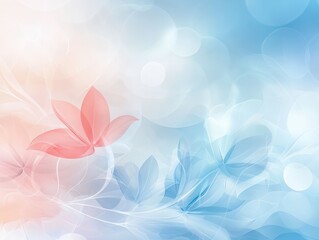 Dreamy abstract floral background with blue and pink flowers, colorful spring design