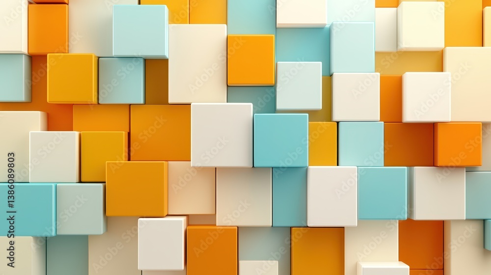 Poster abstract 3d cubes background, intricate geometric patterns and modern textures for design projects