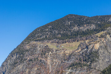 Remote mountain hamlet on alpine slope, Ötztal, Austria, 20 March 2025