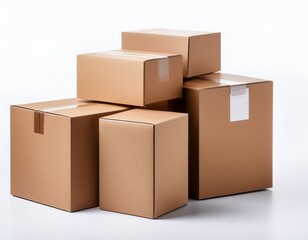 Fototapeta premium blank cardboard boxes for shipping isolated on white background