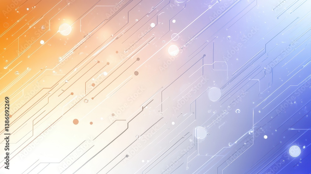 Poster abstract technology background with lines and dots, futuristic design for digital innovation