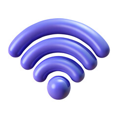 3d wi fi icon isolated on transparent white background, clipping path