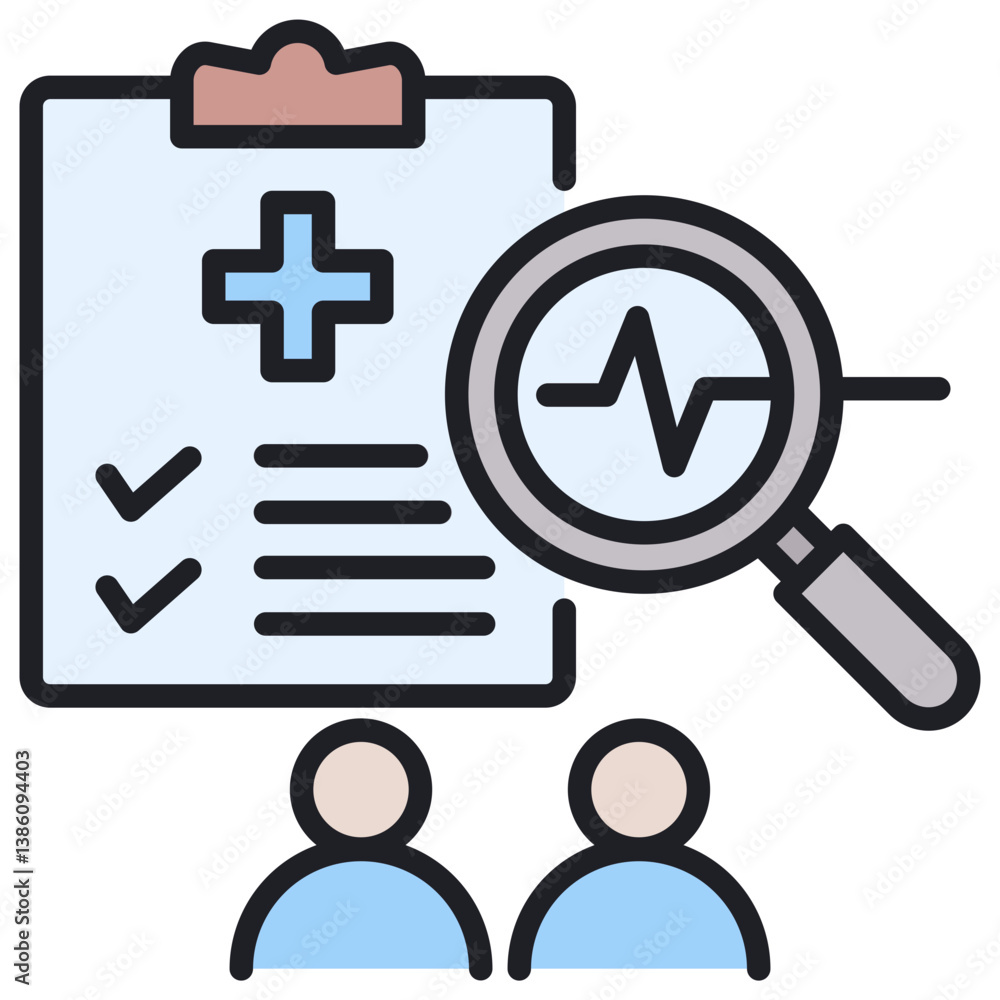Poster monitoring lineal color icon