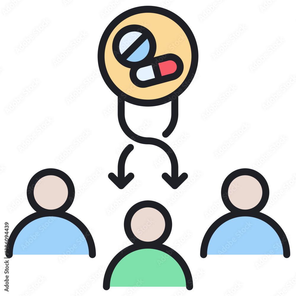 Poster randomize lineal color icon