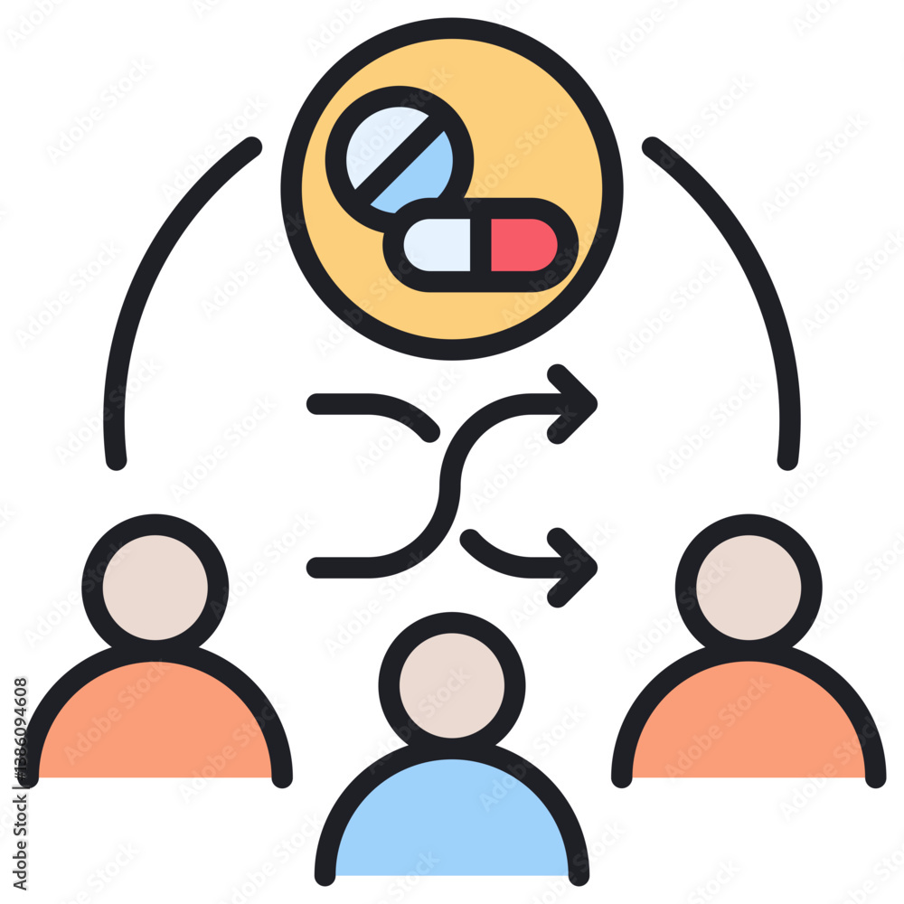 Poster Randomize Lineal Color Icon