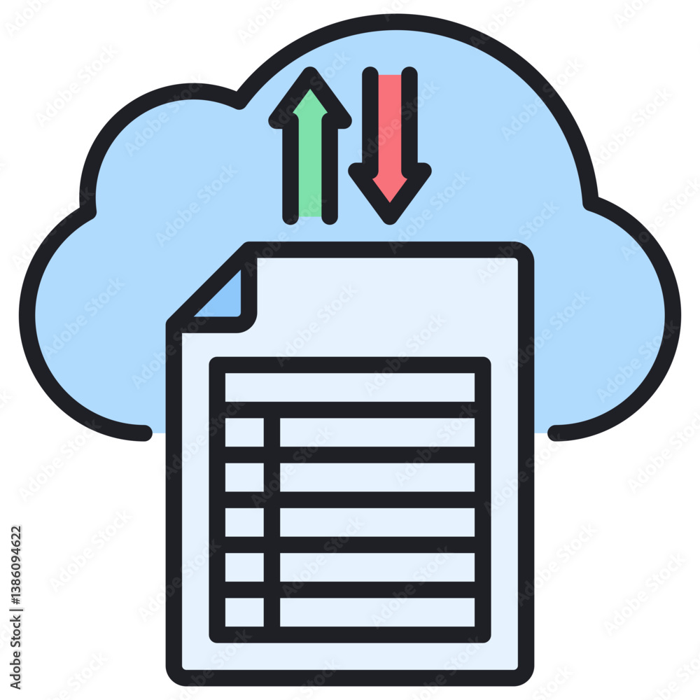 Poster data collection lineal color icon
