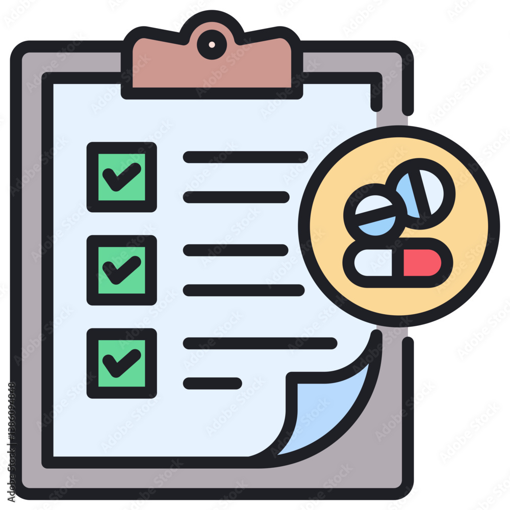 Poster testing lineal color icon