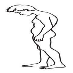 A vector icon representing the silhouette of a man's body shape.