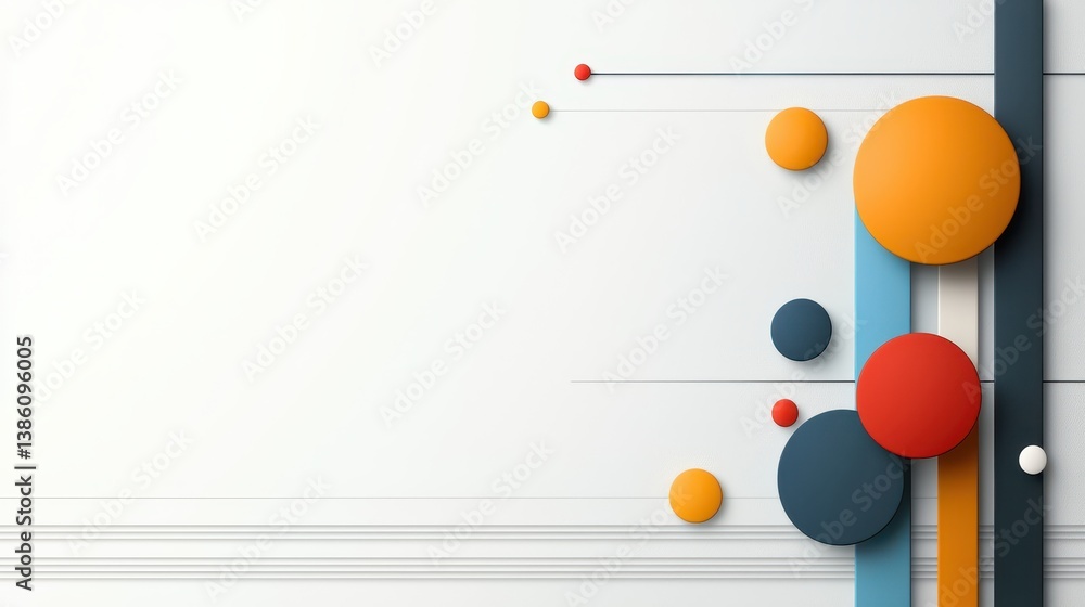 Poster dynamic abstract background, colorful composition of circles and lines for modern design