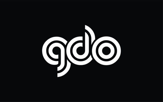 GDO Creative Unique Modern Letter Logo Design. Stylized logo featuring a unique letter design, presenting abstract minimalist aesthetics and modern appeal.