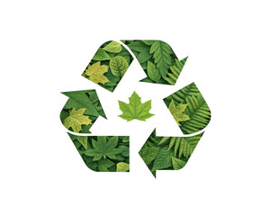 Eco Recycling Icon PNG &ndash; Leafy Sustainable Graphic