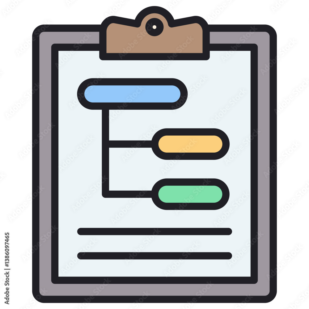 Poster subtask lineal color icon