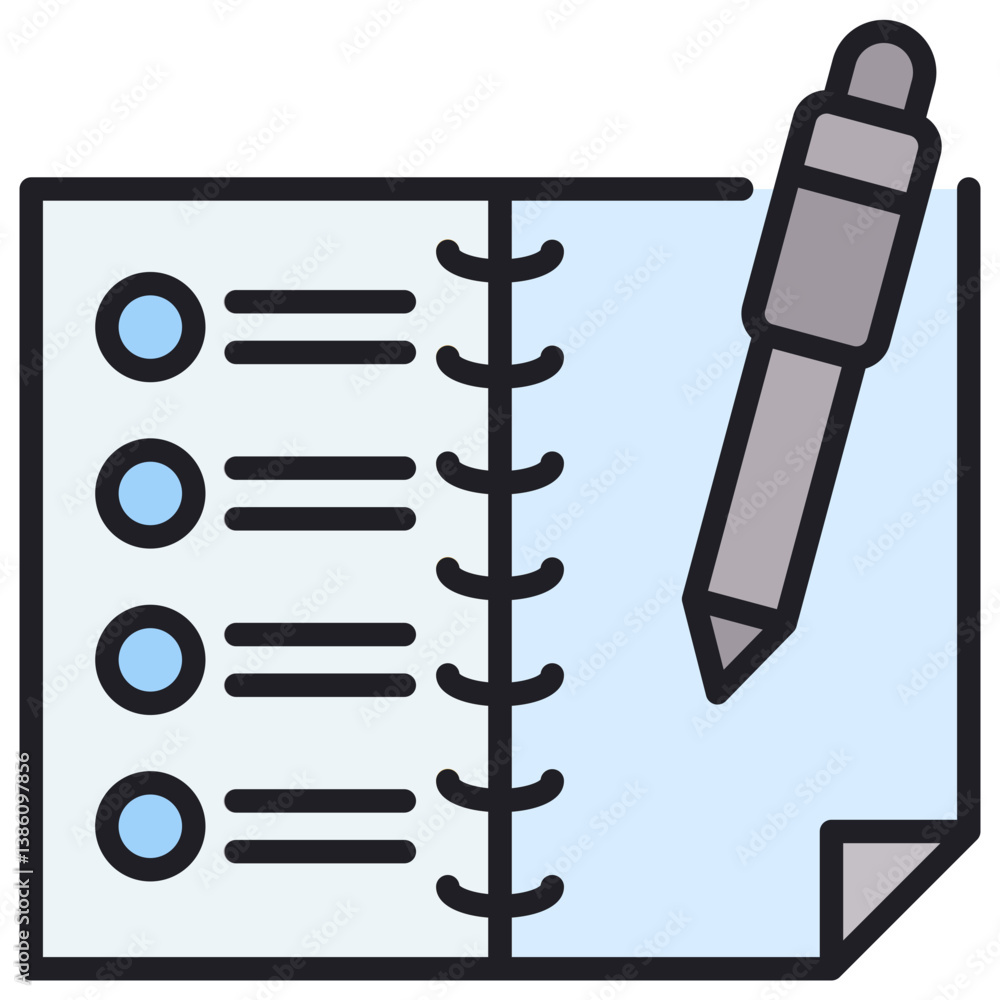Poster memo pad lineal color icon