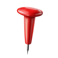 a red push pin isolated on transparent background. png