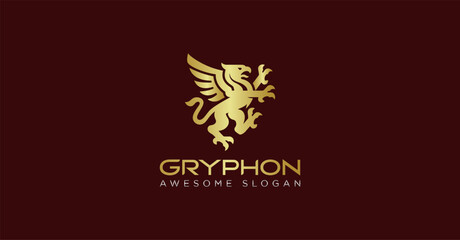 Majestic Eagle Griffin Heraldic Logo